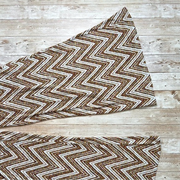 EARTHBOUND Chevron Patterned Flare Leggings Large Shades of Browns - Picture 3 of 5